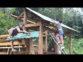 TIMELAPSE: START to FINISH Alone Building Wooden House - BUILD LOG CABIN OFF GRID Build Farm