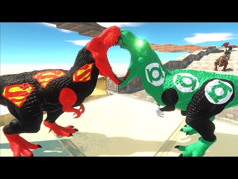 GREEN LANTERN T-REX DEATH FALL V2 - Animal Revolt Battle Simulator