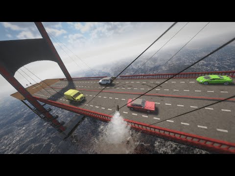 Collapsing A Bridge With a Traffic Jam! - Teardown Mod Review