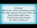 George Strait - Four Down And Twelve Across Lyrics