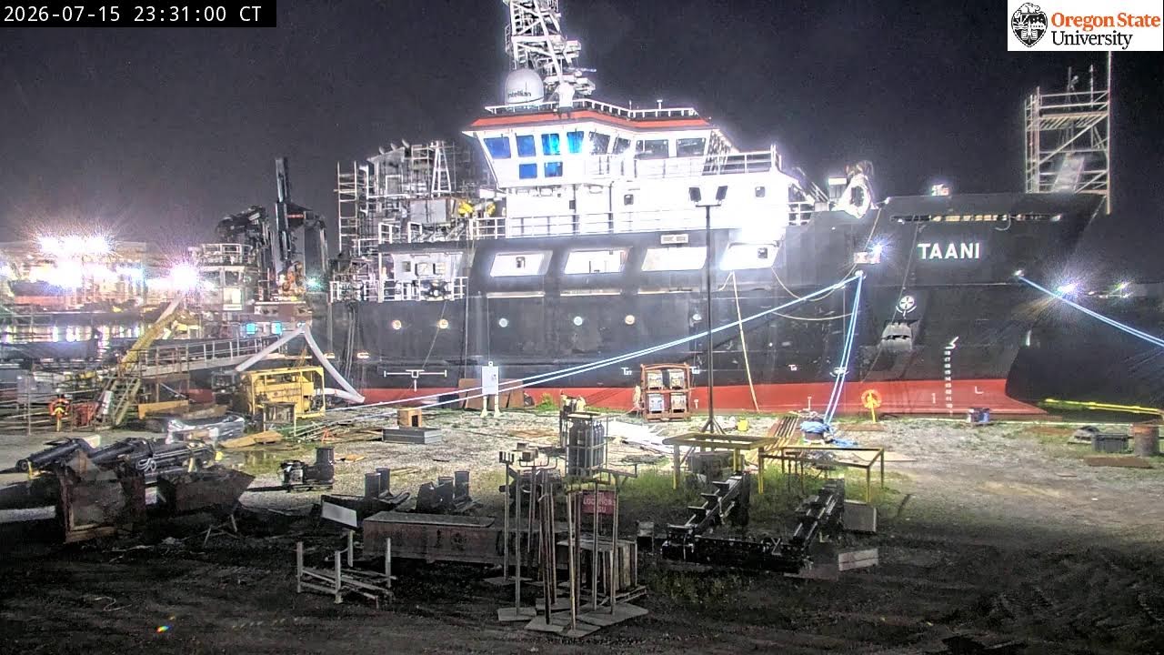 Live webcam view of R/V Taani Research Vessel Construction