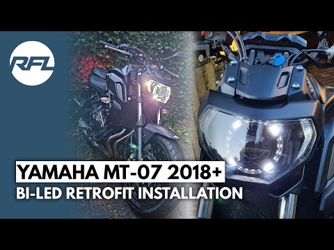 Yamaha MT-07 (2018+) Bi-LED-Projektor-Nachrüstscheinwerfer-Upgrade- / Verbesserungskit-Installation