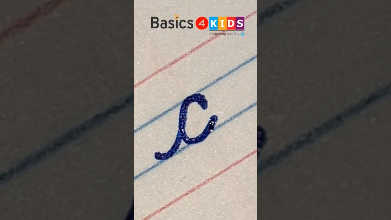 cursive small letter c | small cursive letter c | small letter c in cursive handwriting @Basics4Kids