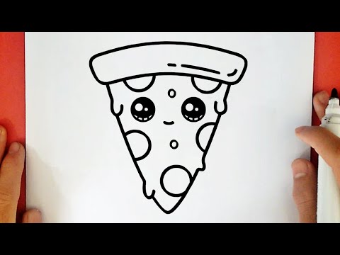 COMMENT DESSINER UNE PART DE PIZZA KAWAII