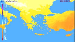 Temperature forecast Greece // modelrun: 00h UTC 2020-05-26