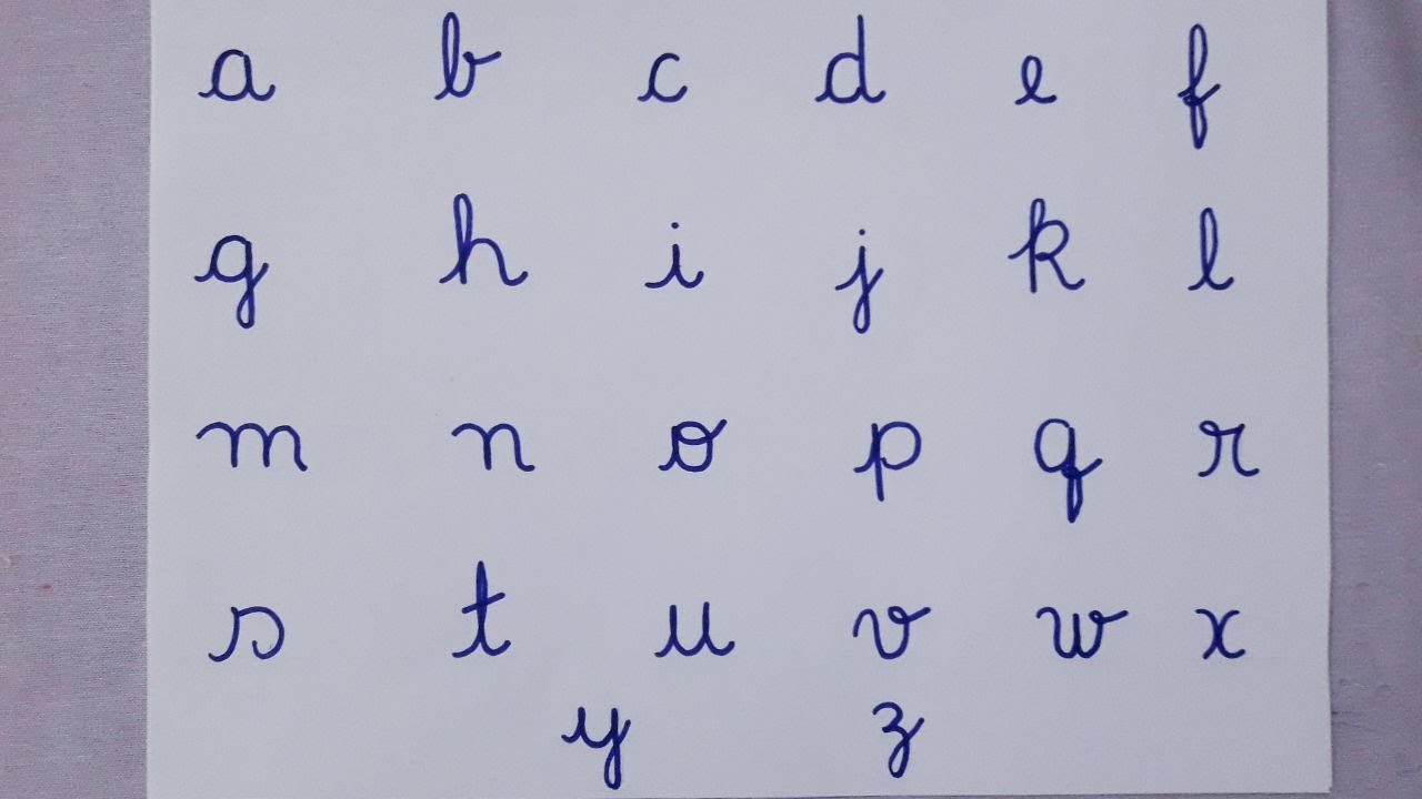 Alfabeto Minúsculo Com Letra Cursiva - Letra Cursiva - @VamosAprender2024
