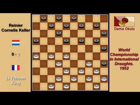 Li Tchoan King (FRA) - Reinier Cornelis Keller (NLD). Draughts World Championship. 1952.
