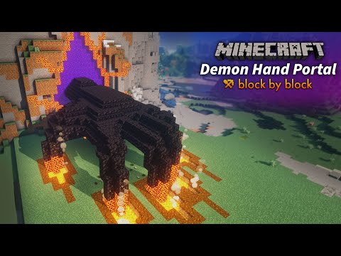 Minecraft: Demon Hand Nether Portal Tutorial | How to Build an Epic Blackstone Monster Hand Statue