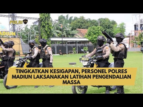 TINGKATKAN KESIGAPAN, PERSONEL POLRES MADIUN LAKSANAKAN LATIHAN PENGENDALIAN MASSA