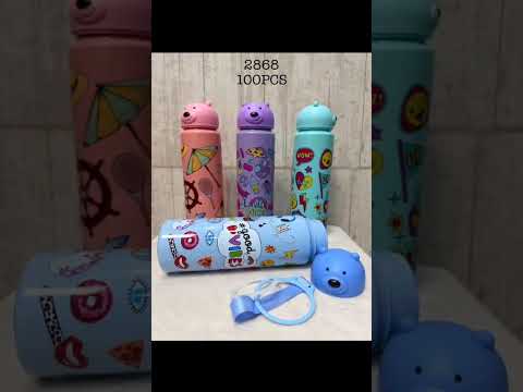 Colorful cartoon printed plastic kids water bottle