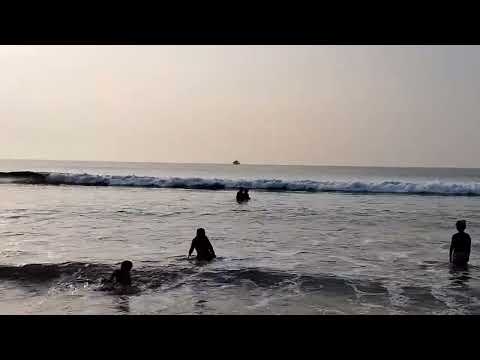 Srisha playing in the beach