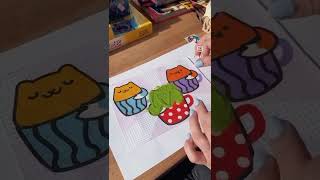Кпо-002 Фреска. Картина из песка и блесток Стикерняшки "Котики"