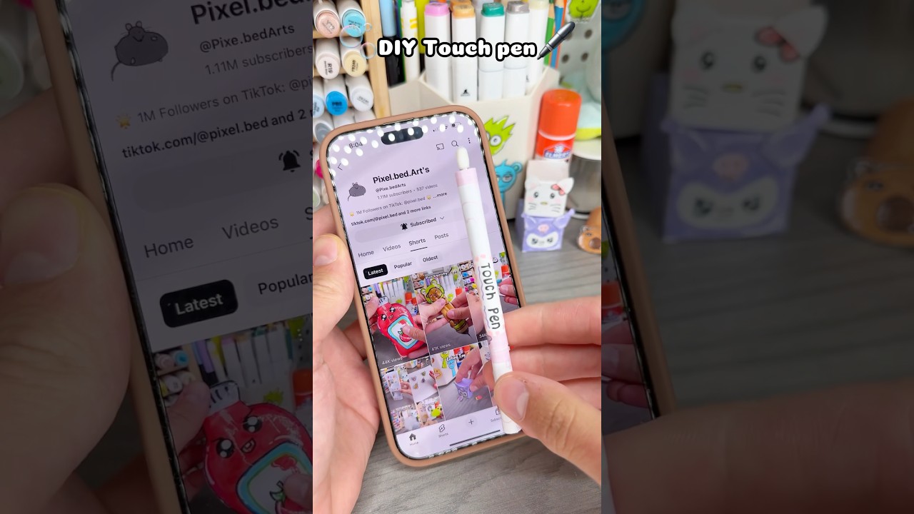 🖊️Cute DIY Mini touch pen!? #papercraft #cutecrafts #minicraft #craft #crafts #diy #easycrafts ￼￼