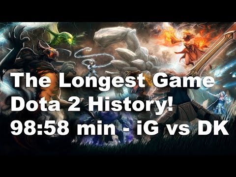 The Longest Game in Professional Dota 2 History! 98:58 min - iG vs DK