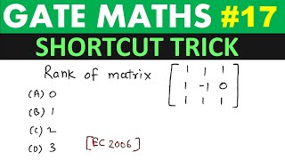 #17 GATE Math TRICKS - Rank of Matrix