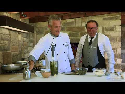 RISOTTO AL PESTO CON CODE DI GAMBERO E FAGIOLINI - Video Ricetta - Grigio Chef