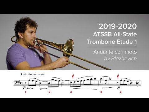 2019-2020 ATSSB All-State Tenor Trombone Etude #1 - Andante con moto by Blazhevich