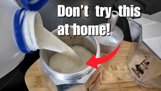 Experiment: Bialetti Moka Pot, but brewed with MILK?