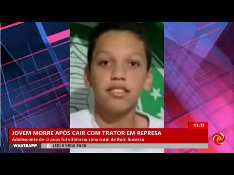 Jovem morre após cair com trator em Represa em Bom Sucesso