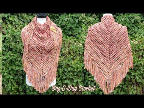 HOW TO CROCHET A SHAWL | FALLING EMBERS RIBBED CROCHET WRAP | BAG O DAY CROCHET TUTORIAL #518