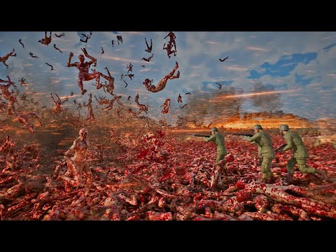 100,000 American soldiers against 5 million Zombies | UEBS2| Ultimate Epic Battle Simulator 2
