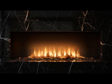 Fireplace Ambience | Nero Marquina Marble Fireplace | 10 Hours
