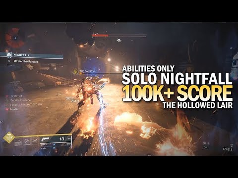 Solo 100,000+ Score Nightfall - The Hollowed Lair (173,003 Points / Abilities Only)
