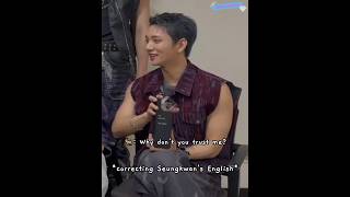 joshua correcting seungkwan's english 😭🤣 poor boo 😭 #seventeen #joshua #seungkwan