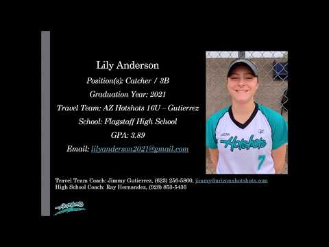 Lily Anderson Softball Skills Video - 2021 Catcher 3B