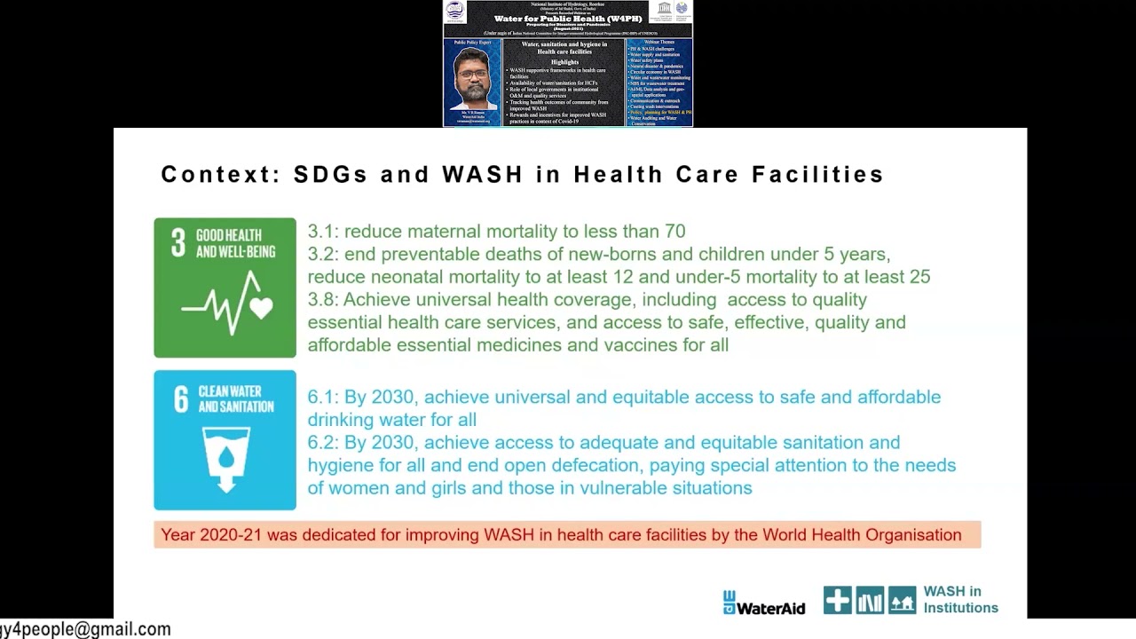 Water, sanitation and hygiene in health care facilities