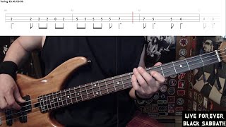 Live Forever by Black Sabbath - Bass Cover with Tabs Play-Along