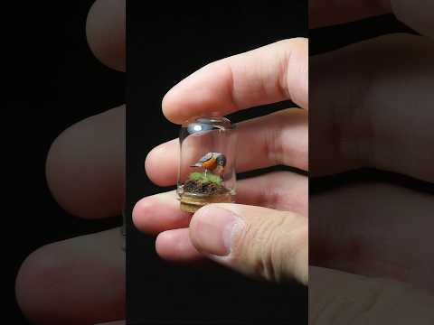 Tiny Robin 🐦‍⬛ #tinythings #minithings #miniature #minimaker #polymerclay #diorama #mini #miniatures