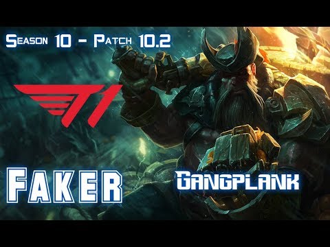 T1 Faker GANGPLANK vs PYKE Mid - Patch 10.2 KR Ranked