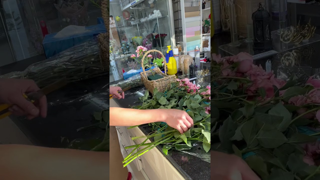 How to make basket arrangements #flower #gift #viralvideo #fresh