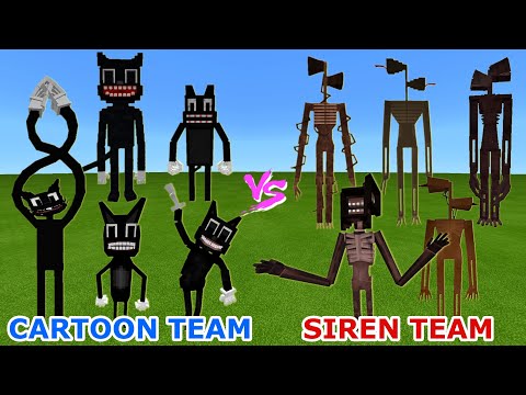 Craft Community - CARTOON CAT TEAM vs. SIREN HEAD TEAM in Minecraft | Epic Team-Up Battle | Trevor Henderson Creatures