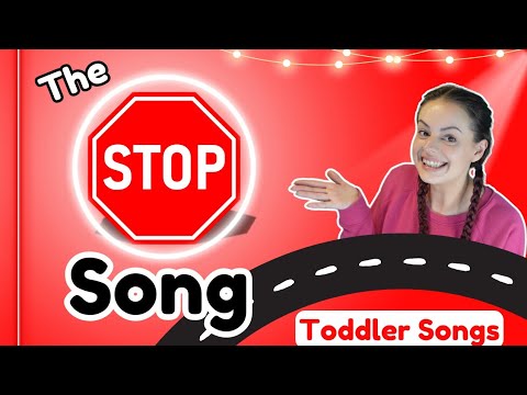 The Stop Song | Road Safety & Stop Signs | Toddler Learning Songs For Kids with Miss Katie + BSL