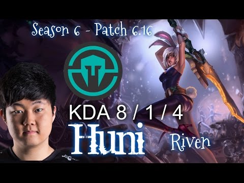 IMT Huni RIVEN vs EKKO Top - Patch 6.16 NA Ranked | League of Legends