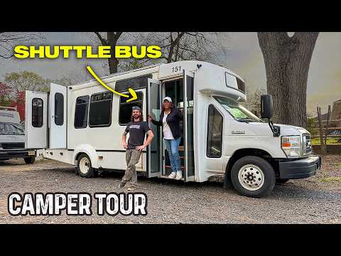 Traveling Nurse's INCREDIBLE Shuttle Bus Tiny Home on Wheels