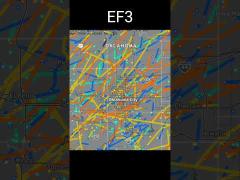 Map of every Tornado that has hit Oklahoma City | Sorted by EF rating