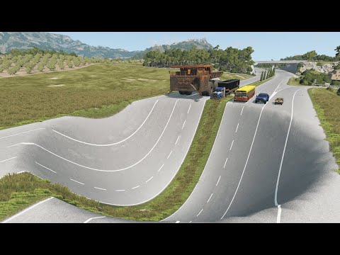 Cars vs Giant Pit – BeamNG.Drive