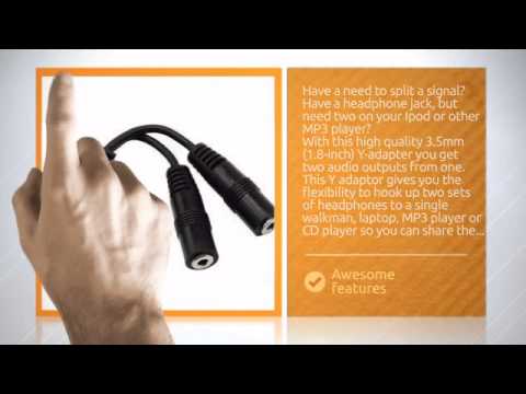 Dual Headphone Jack Splitter Stereo 3.5mm Y Adapter 1 Plug To 2 Jacks Cable !--DUALHPJACK--  - ht...