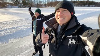 Skating On A Frozen Lake For The First Time!