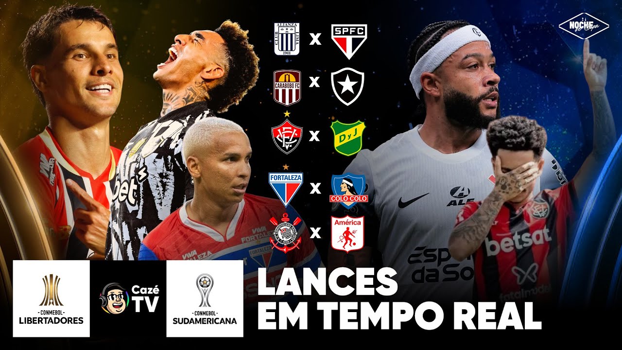 CORINTHIANS X AMÉRICA DE CALI E FORTALEZA X COLO-COLO | LANCES EM TEMPO REAL | NOCHE DE COPA