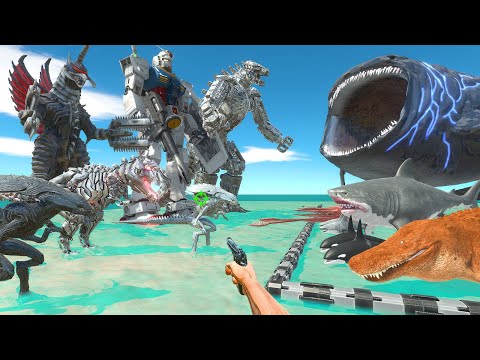 FPS Avatar Rescues Sea Monsters and Fights Mecha Monsters - Animal Revolt Battle Simulator