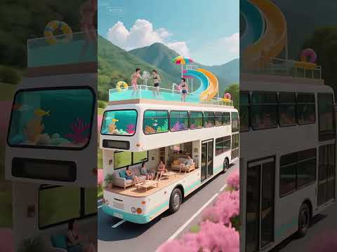 The Ultimate Double-Decker Dream Bus: Pool Party & Aquarium on Wheels! 🚌🌊🐠
