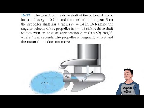 Dynamics 16-27| The gear A on the drive shaft of the outboard motor has a radius rA = 0.7 in
