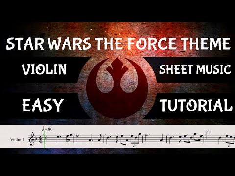STAR WARS THE FORCE THEME - Easy Violin Tutorial Sheet Music Notes!