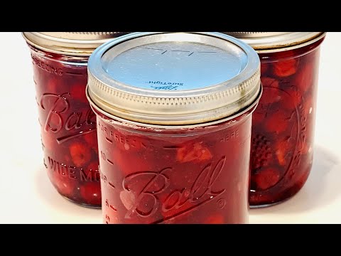 Home Canned Cherry Pie Filling Using Frozen Cherries ~ How To Can Pie Filling
