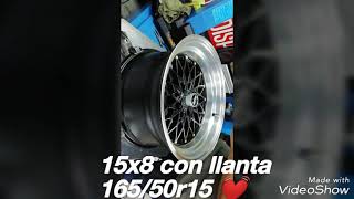15x8 con llantas 165/65r15