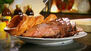 Marco Pierre White recipe for Roast beef with Yorkshire puddings and gravy